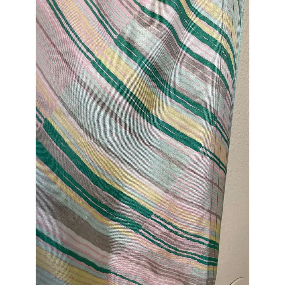 VTG Dorce Pastel Striped Mid Century Modern Style Neck Scarf 43 in by 13.5 in